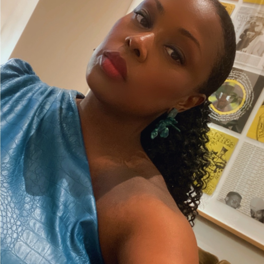 Vanessa Scott Elegant Teal One-Shoulder Faux Leather Women's Top Size Large